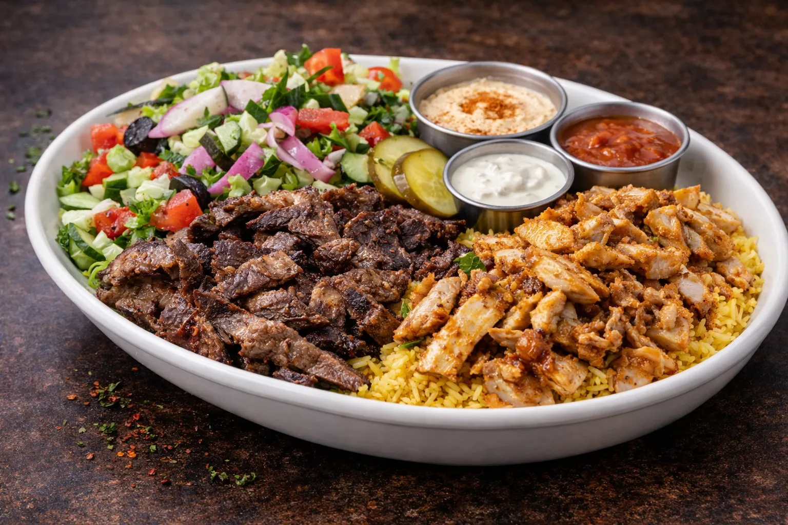 Mixed Shawarma Platter at Donair Guys in downtown Winnipeg, MB